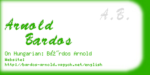 arnold bardos business card